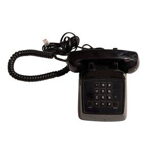 Mini Phone black corded Polyconcept Dial Pad Flash/Redial push button landline